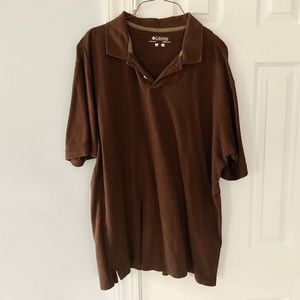 Columbia Brown Short Sleeve Cotton Polo Shirt XL